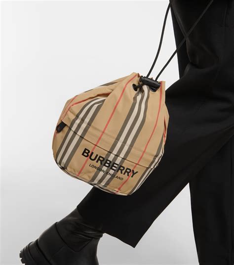 burberry phoebe|Phoebe Check drawstring pouch in beige .